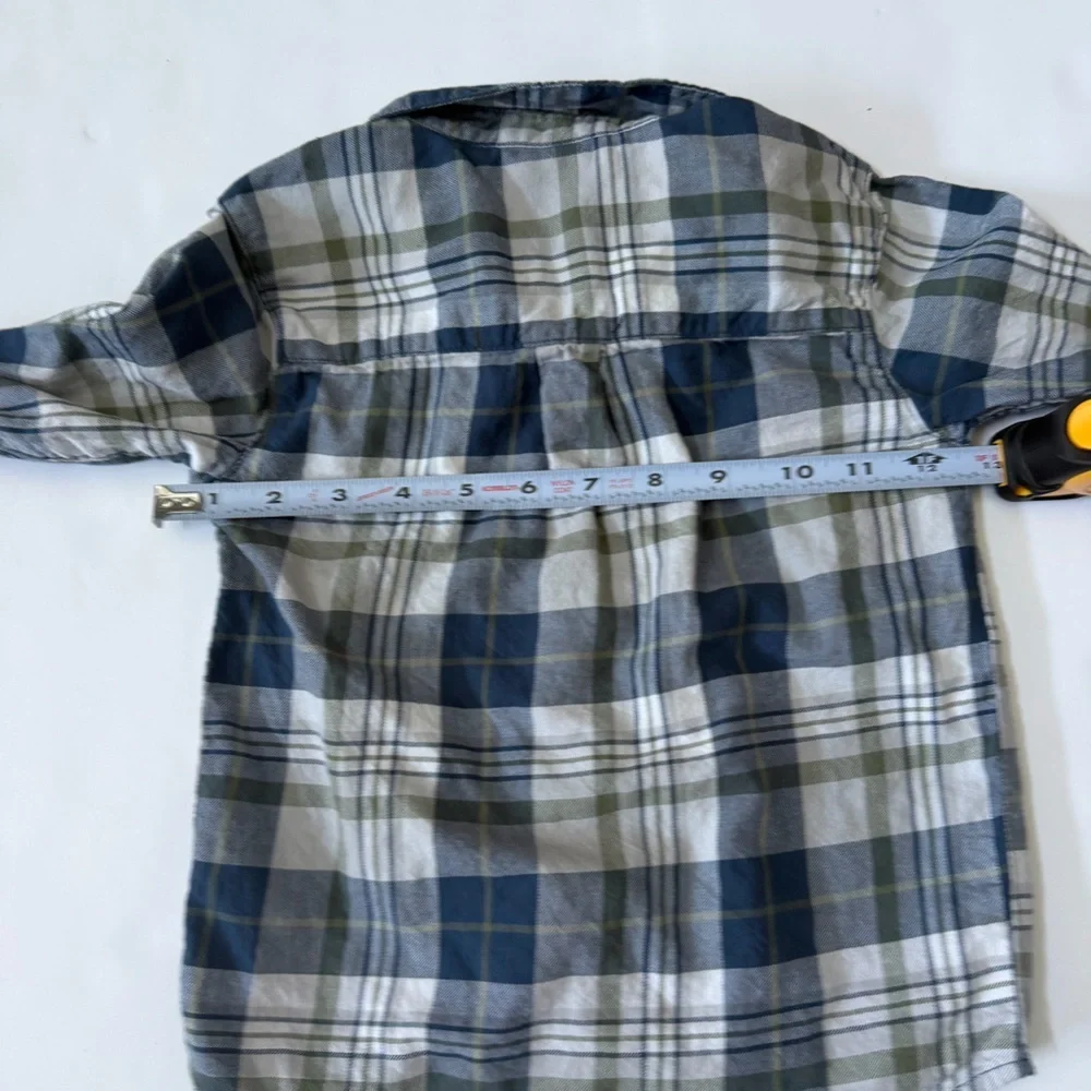 Just One You Made by Carters Plaid Blue Button-Down Flannel Toddler 3T Shirt